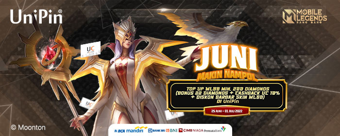 Juni Makin Nampol Cashback Sebesar 10% UC  dari UniPin